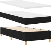 vidaXL Boxspring bed met hoofdeinde Zwart 200 x 90 cm Stof