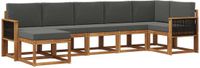 vidaXL - Hoek loungeset - 7 zitplekken - Polyester - Natuurlijk en antraciet