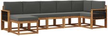 vidaXL - Hoek loungeset - 7 zitplekken - Polyester - Naturel et anthracite
