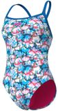 Arena Dames zwempak uit 1 stuk Multi Camo Challe Blauw 38