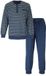 Paul Hopkins Heren Pyjama - Lange Mouwen - Badstof - Blauw - Maat L