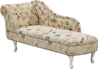 Beliani NIMES Chaise Longue - Beige - Velvet - Modern