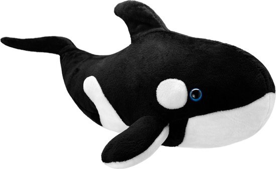 Wild Planet Pluche zwart/witte orka knuffel 38 cm - Orkas zeedieren knuffels - Speelgoed voor kinderen