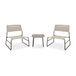 Zendea Cannes Tuinmeubelset, bestaande uit tafel en stoelen, voor buiten, van donkerbruin, met stoelen van beige textiel en vierkante tafel van gehard glas, compact