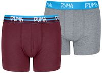 Puma Boxer 2 Stuks 15-16 Ans Garçon Coton Biologique Rouge/Gris