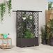 VidaXL Verhoogd bed met trellis en dak bruin 124 x 40 x 136 cm pp