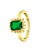 Lucardi Dames Stalen goldplated vintage ring vierkant groen