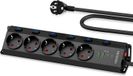 SURIGHT 5-voudige hoekcontactdoos met 2 USB-A en 2 USB-C - Stekkerdoos met schakelaar - 4000 W - 16 A - Desktop - 2 m