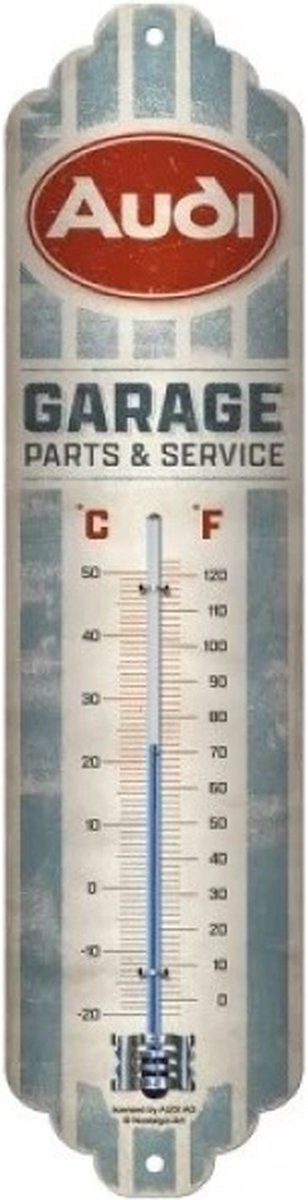 Nostalgic Art Thermometer - Audi Garage Parts And Service - Meerkleurig