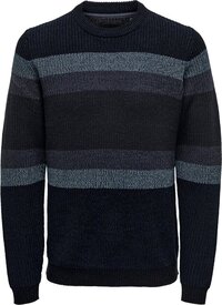 ONLY &amp; SONS ONSSAZLO 7 STRIPED STRUC KNIT Heren Trui - Maat L