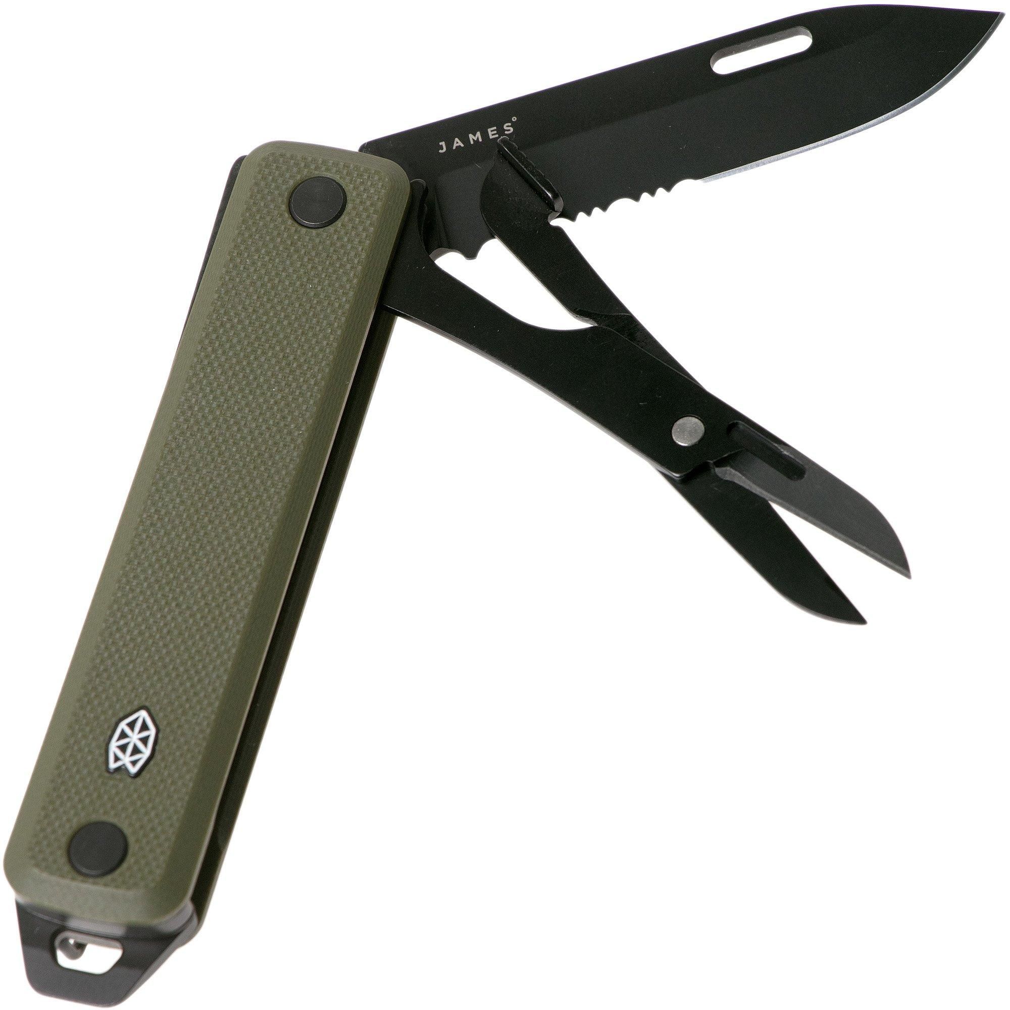 The James Brand Ellis Scissors - Black/OD Green - G10 - 2023 - EAN: 0612292257408