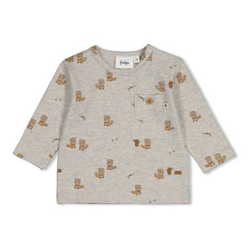 Feetje longsleeve Tiny Timber Tales - grijs melange
