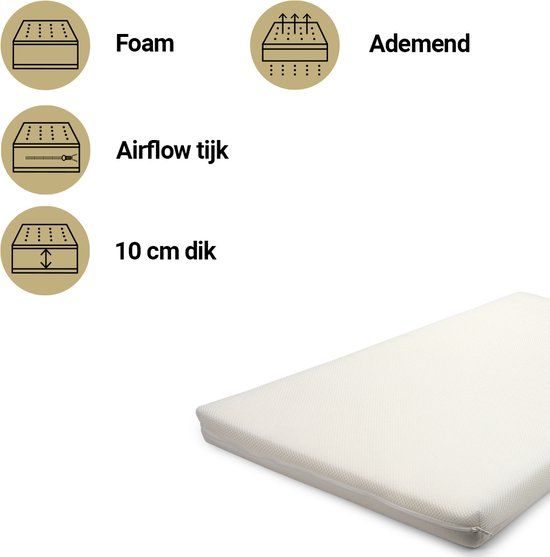 Best Sleep Airflow Pro 60x120 Ledikant Matras - Wit