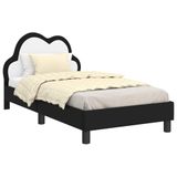 vidaXL Kinderen bedframe met hoofdboard Zwart 80 x 160 cm PU