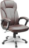 Merkloos / Sans marque Eago Leren bureaustoel EG-222 bruin