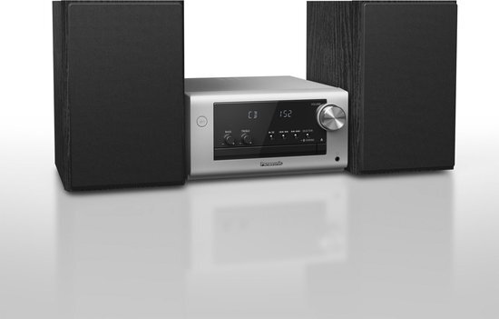 Panasonic SC-PM704EG-S Compact Micro HiFi-stereosysteem met CD, DAB+/FM-radio, USB en Bluetooth, 80 W luidsprekers, basregeling, zilver