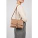 COCCINELLE Leren Schoudertas Dorian Handbag Grained Leather Skin Lichtbruin