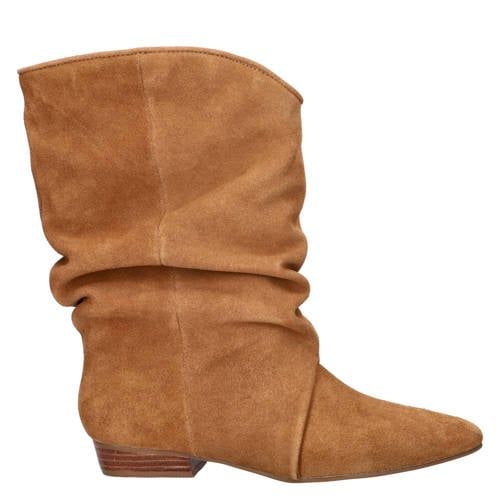 Shoecolate suède enkellaarzen cognac