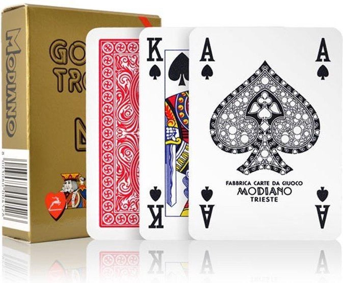 Cartes Modiano CARTE MODIANO POKER GOLDEN TROPHY 4 STANDARD INDEX Rood