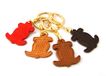 Adriatica lederen sleutelhanger anker en vis, set van 3 stuks, rood