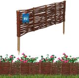 KOTARBAU® Bloembedrand, Wilgenhouten Hek, Beeteinfassing, 60 x 20 cm, Bruin