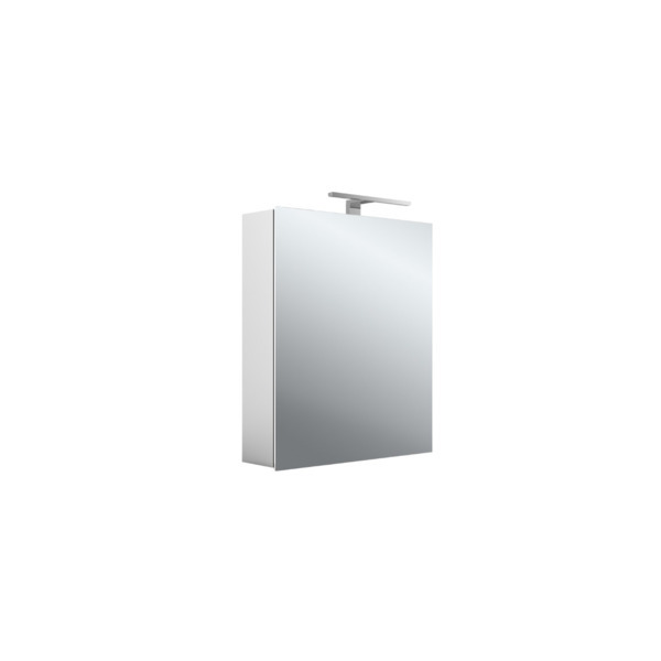 Emco Asis Mee aluminium spiegelkast 60x70cm opbouw met 1 deur links/rechts LED verlichting aan bovenzijde 949805049