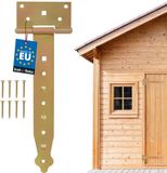KOTARBAU® Schuurdeur Scharnieren, Verzinkt Staal, 250 mm, Goud, T-Scharnier, Poortscharnieren, Deurscharnieren, Poortbanden, Poortbeslag