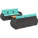 Maison Exclusive - 7-delige loungeset pour le jardin avec coussins, rotin synthétique noir