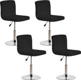 Famanu – Stoelhoes met rugleuning, stretch, afneembaar, voor draaibare stoel, eetkamerstoel, barkruk, zwart, 4 stuks