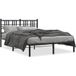 Lit Double Lit Adulte Cadre De Lit Métal Sans Matelas Avec Tête De Lit Noir 120x190cm