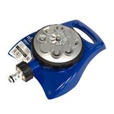 S&M 548987 Oppervlaktesproeier met 8 straalsoorten, blauw metaal, met automatische slangaansluiting, draaiknop van aluminium met 8 sproeiers voor het aanpassen van de irrigatiemethode