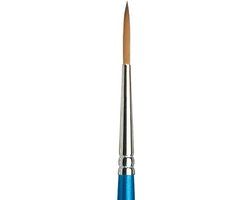 Winsor & Newton Cotman Series 222 Round Brush, Size 3, Blue, Synthetic Hair