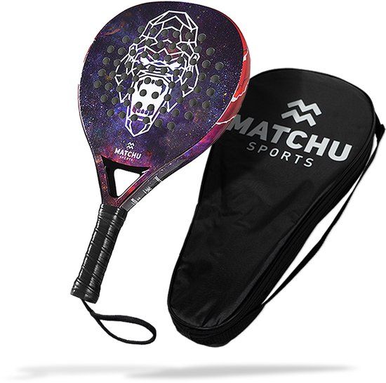 Matchu Sports Gorilla Padel Racket - 3K Carbon - Red - Includes Bag