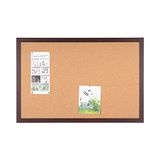 Bi-Office Earth Prime kurkbord, zelfherstellende kurkplaat met stevig frame, van kersenhout, 90 x 60 cm