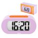 Fisura Digitale wekker, paars en oranje, digitale wekker met led-display, 12/24 uur met achtergrondverlichting, slaapkamerklok met batterijen (3 AAA-batterijen niet inbegrepen)