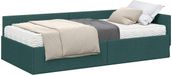 vidaXL Hoekbedframe met Matras 2-st Donkergroen 80 x 200 cm Stof