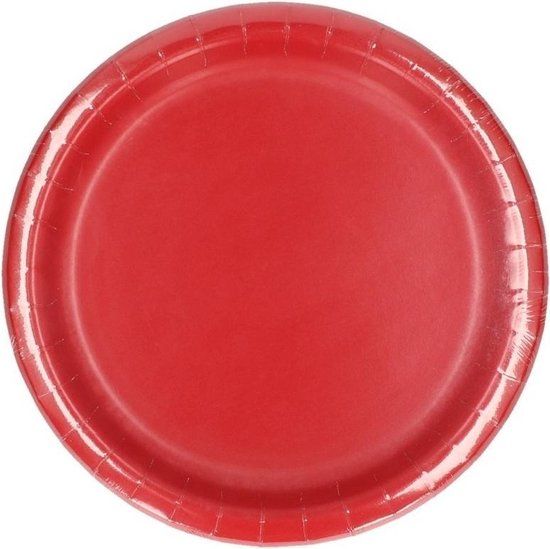 Merkloos / Sans marque 40x Rode Kartonnen Bordjes 23 cm - Wegwerp - Feestartikelen