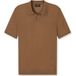 OLYMP polo ajusté en tricot de coton avec lyocell - manches courtes - brun clair