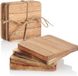 com-four 8x sous-verres en bois - marron