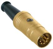 REAN NYS322AG DIN 5-pins 180° (m) connector / metaal/verguld