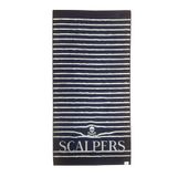 Scalpers Handdoek, 90 x 180 cm, 100% katoen, 500 g/m², marineblauw, gestreept