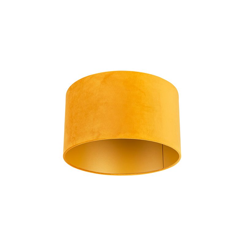 QAZQA Lampenkap velours 35/35/20 oker - goud