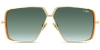 Cazal Lunettes de soleil unisexe doré géométrique vert 59mm