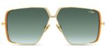 Cazal Lunettes de soleil unisexe doré géométrique vert 59mm