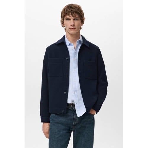 Mango Man overshirt donkerblauw