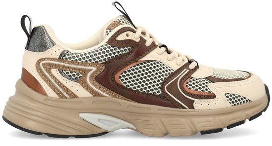 Sacha Dames Bruine Sneakers met Multicolor Details Maat 39
