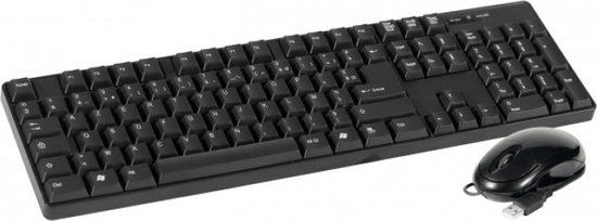 Dacomex 225110 Toetsenbord en Muis Set - USB - AZERTY - Frans - Zwart