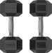 Focus Fitness Hexa Dumbbells - 2 x 12 kg - Zwart - Rubber