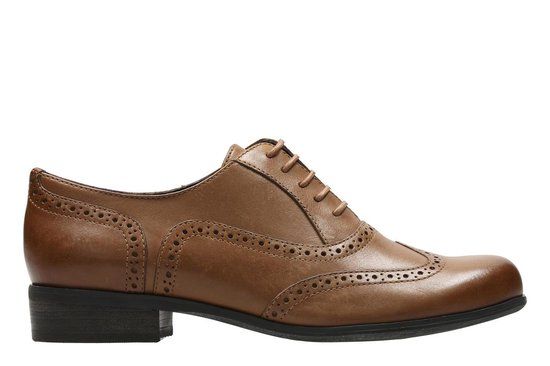 Clarks Dames Veterschoenen Cognac Leer Maat 38