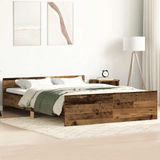 Maison Exclusive - Cadre de lit sans matelas, aspect bois vieilli, dimensions 140x200 cm, en panneaux de particules